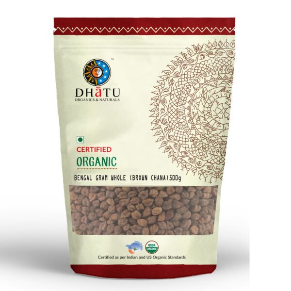 Organic Bengal Gram Whole (Brown Chana) 500g